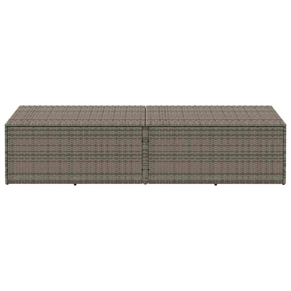 vidaXL Garden Storage Box Grey 220x50x58 cm Poly Rattan