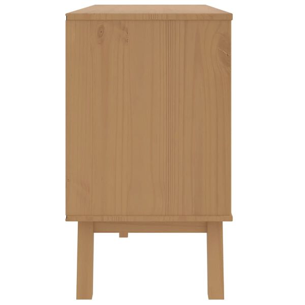 vidaXL Drawer Cabinet OLDEN White and Brown Solid Wood Pine