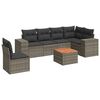 vidaXL 7 Piece Garden Sofa Set with Cushions Grey Poly Rattan