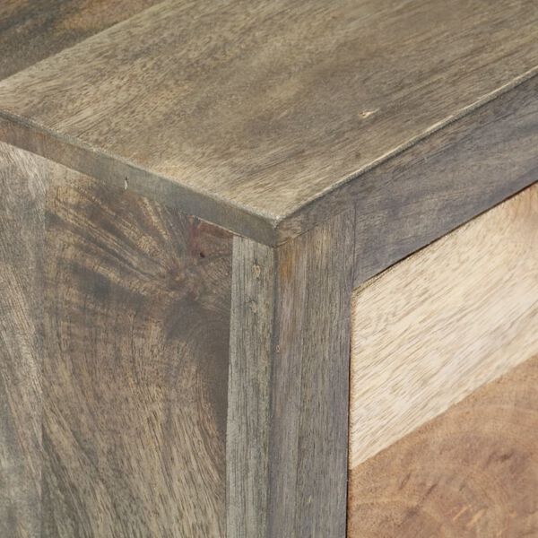 vidaXL Side Cabinet Grey 75x30x60 cm Solid Mango Wood