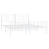 vidaXL Metal Bed Frame without Mattress with Footboard White 183x213cm