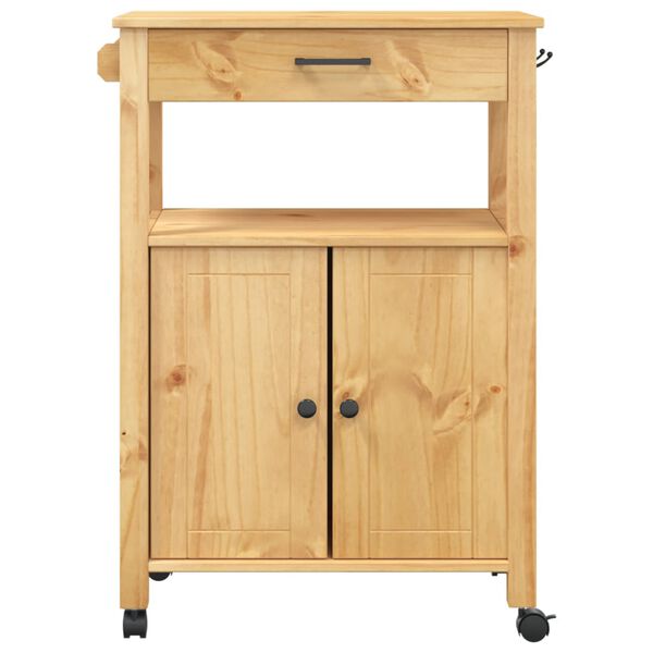 vidaXL Kitchen Trolley MONZA 60x40x90 cm Solid Wood Pine