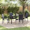 vidaXL Garden Dining Set 5 pcs Black Powder-Coated Steel