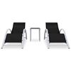 vidaXL Sun Loungers 2 pcs with Table Aluminium Black
