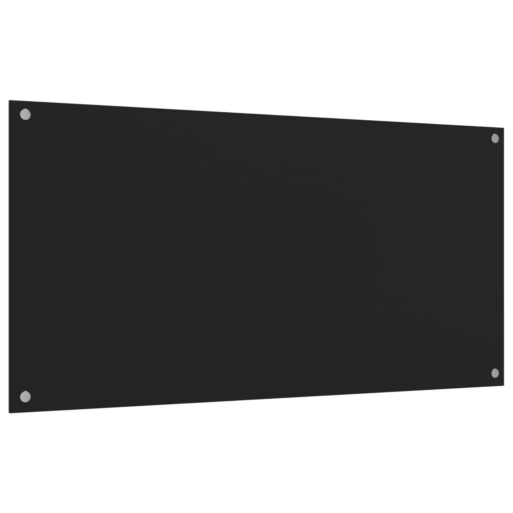vidaXL Kitchen Backsplashes 2 pcs Black 80x40 cm Tempered Glass