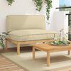 vidaXL Sofa Set with Cushion Beige 120 x 92 x 69 cm Solid Acacia Wood