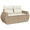 vidaXL 4 Piece Garden Sofa Set with Cushions Beige Poly Rattan