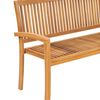 vidaXL Stacking Garden Bench with Cushion 159 cm Solid Teak Wood
