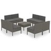 vidaXL 9 Piece Garden Lounge Set with Cushions Poly Rattan Grey