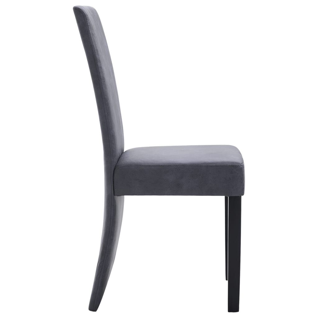 vidaXL Dining Chairs 4 pcs grey Faux Suede Leather