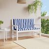 vidaXL Garden Bench Cushions 2pcs Blue&White Stripe 120x50x7cm Fabric