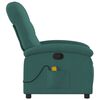 vidaXL Massage Recliner Chair Dark Green Fabric