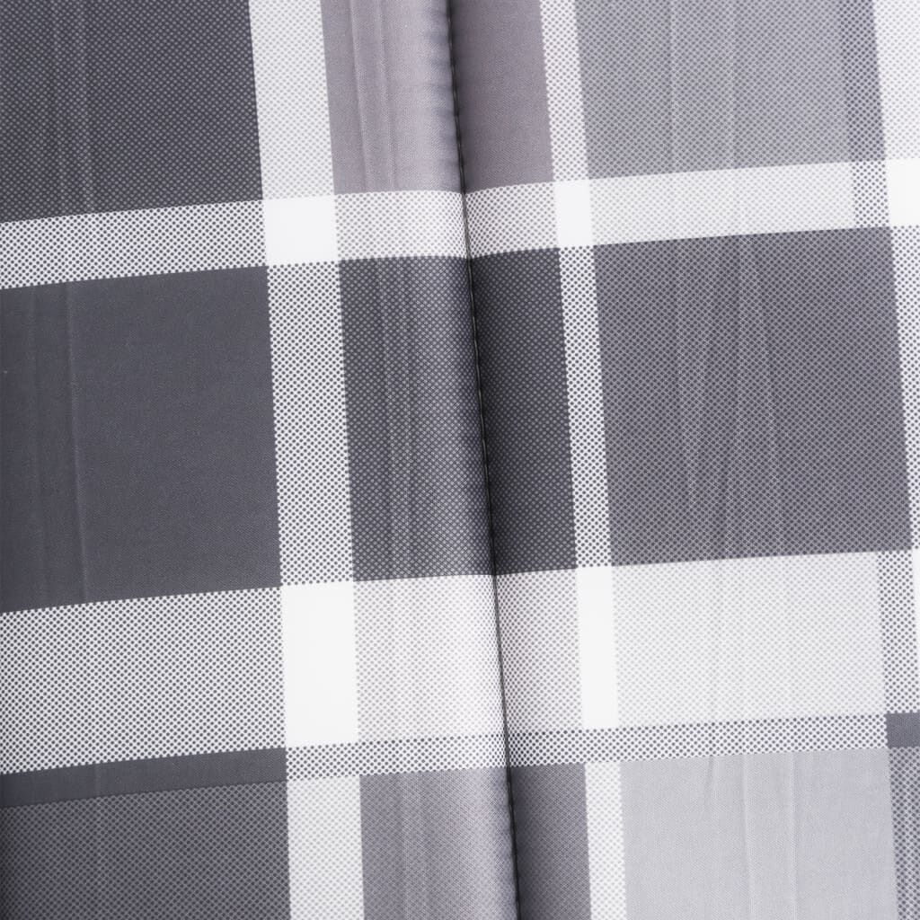 vidaXL Sun Lounger Cushion Grey Check Pattern 200x60x3cm Oxford Fabric