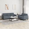 vidaXL 2 Piece Sofa Set Dark Grey Velvet