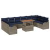 vidaXL Garden Sofa Set with Cushion 11 pcs Grey and navy blue