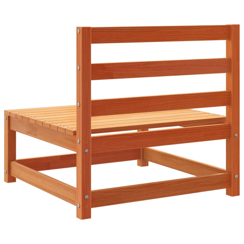 vidaXL Garden Sofas Armless 2 pcs Wax Brown 70x70x67 cm Solid Wood Pine