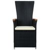 vidaXL 7 Piece Outdoor Dining Set Poly Rattan Acacia Wood Black