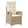 vidaXL 3 Piece Bistro Set with Cushions Beige Poly Rattan