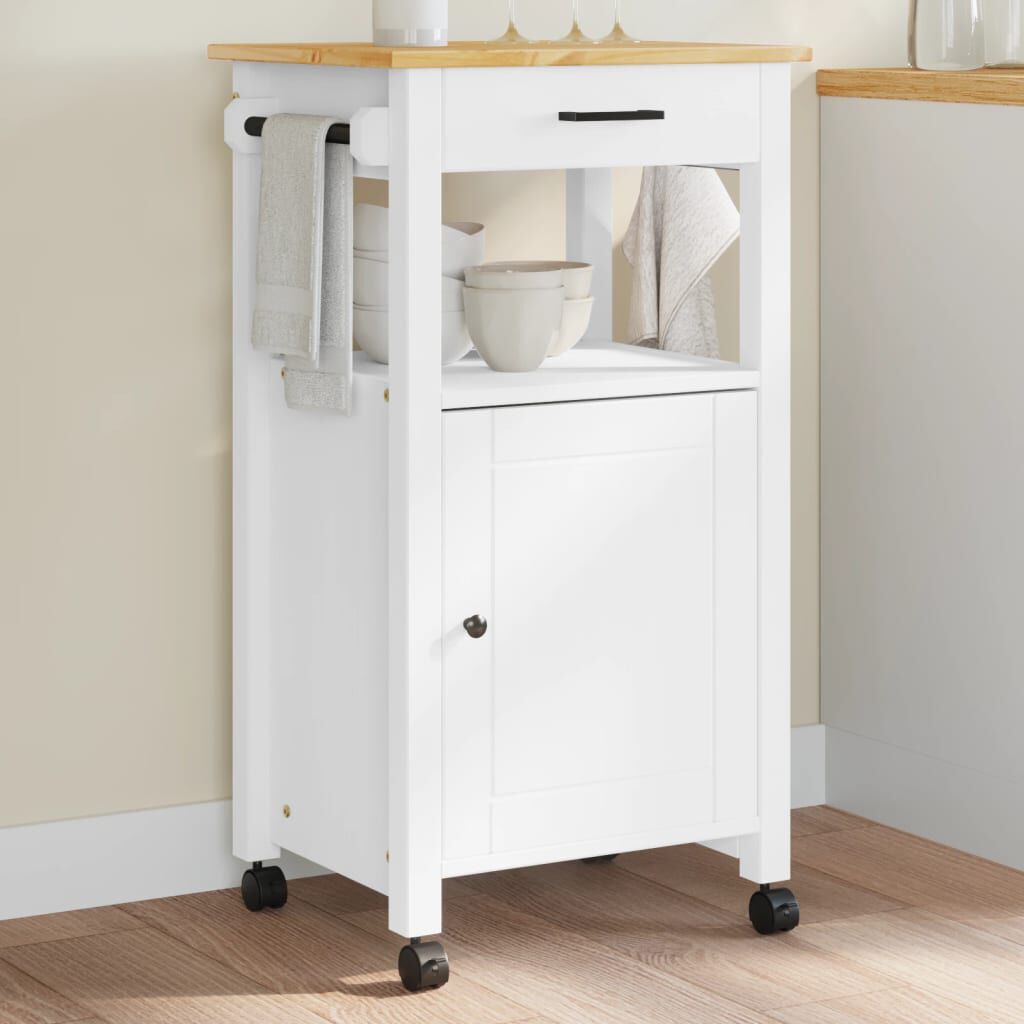 vidaXL Kitchen Trolley MONZA 48x40x90 cm Solid Wood Pine
