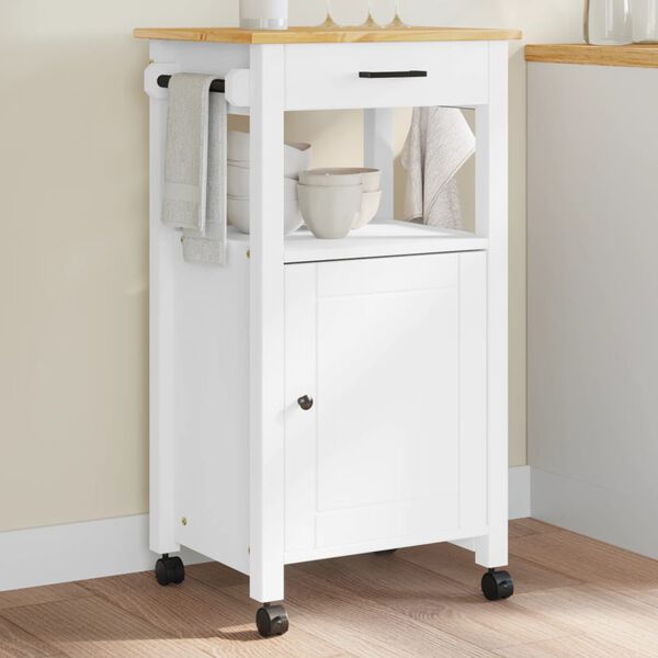 vidaXL Kitchen Trolley MONZA 48x40x90 cm Solid Wood Pine