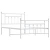 vidaXL Metal Bed Frame without Mattress with Footboard White 100x200cm