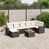 vidaXL 8 Piece Garden Sofa Set with Cushions Black Poly Rattan
