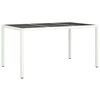 vidaXL 5 Piece Garden Dining Set with Cushions White Poly Rattan