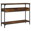 vidaXL Console Table with Shelf Smoked Oak 100x29x75cm Engineered Wood