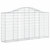 vidaXL Arched Gabion Baskets 4 pcs 200x30x100/120 cm Galvanised Iron