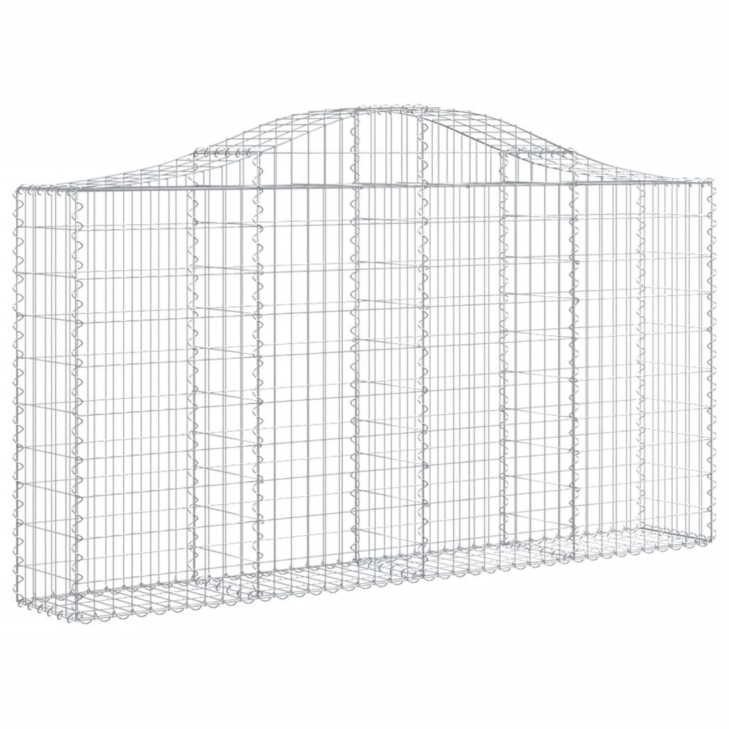 vidaXL Arched Gabion Baskets 4 pcs 200x30x100/120 cm Galvanised Iron