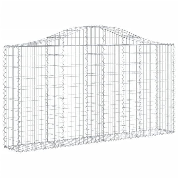 vidaXL Arched Gabion Baskets 4 pcs 200x30x100/120 cm Galvanised Iron