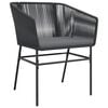 vidaXL 3 Piece Garden Dining Set with Cushions Black Poly Rattan Glass