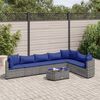 vidaXL 8 Piece Garden Sofa Set with Cushions Grey Poly Rattan