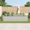 vidaXL Garden Raised Bed 400x80x81 cm Galvanised Steel Silver