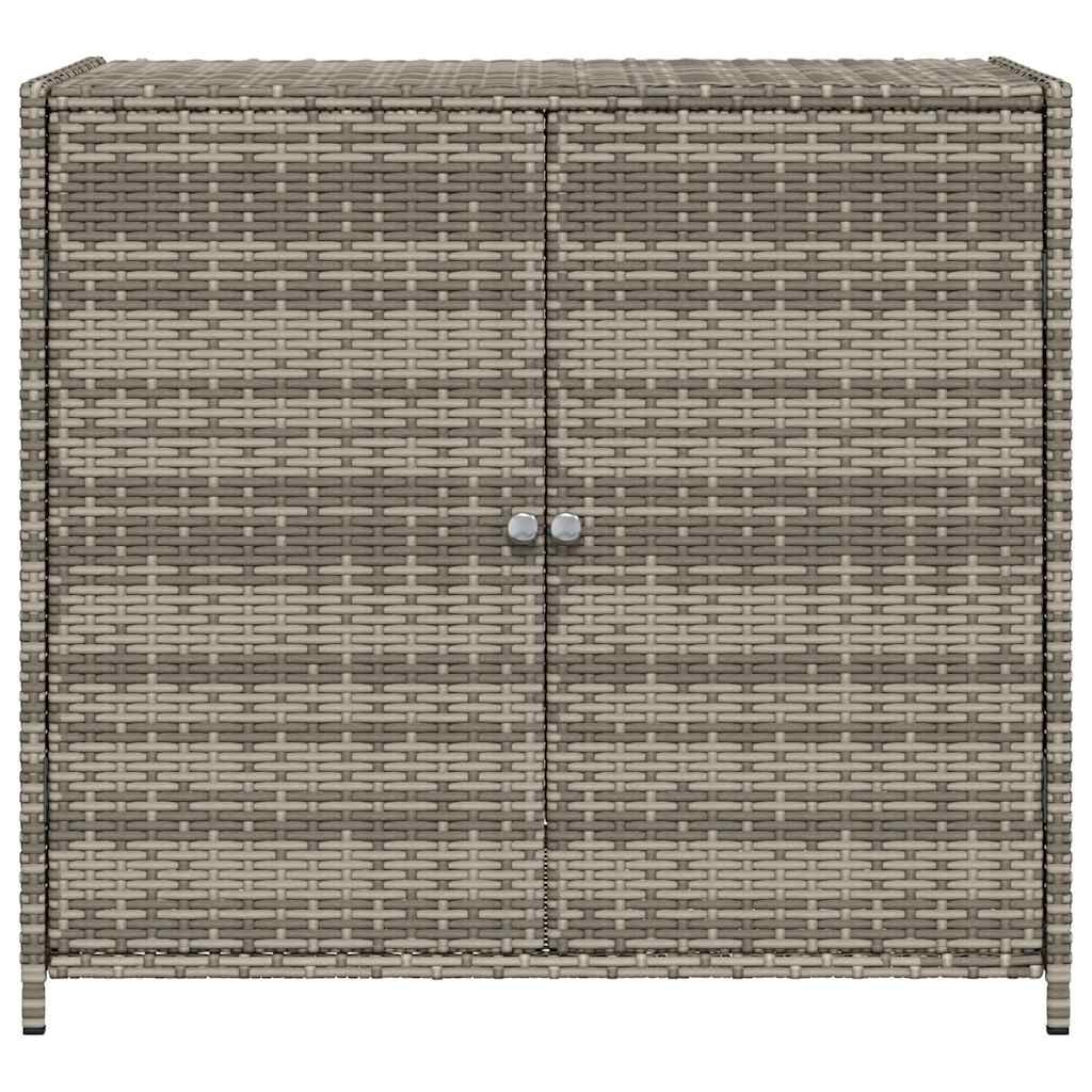 vidaXL Garden Storage Cabinet Grey 83x45x76 cm Poly Rattan