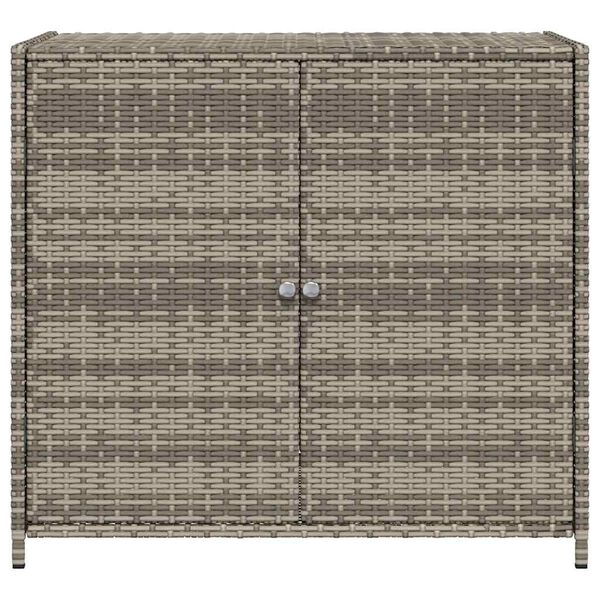vidaXL Garden Storage Cabinet Grey 83x45x76 cm Poly Rattan