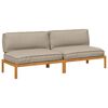 vidaXL Sofa Set with Cushion Taupe 240 x 92 x 69 cm Solid Acacia Wood