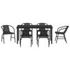 vidaXL Garden Dining Set 7 pcs Black Powder-Coated Steel