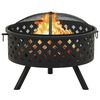 vidaXL Fire Pit with Poker 68 cm XXL Steel