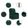vidaXL Stand up Massage Recliner Chair Dark Green Velvet
