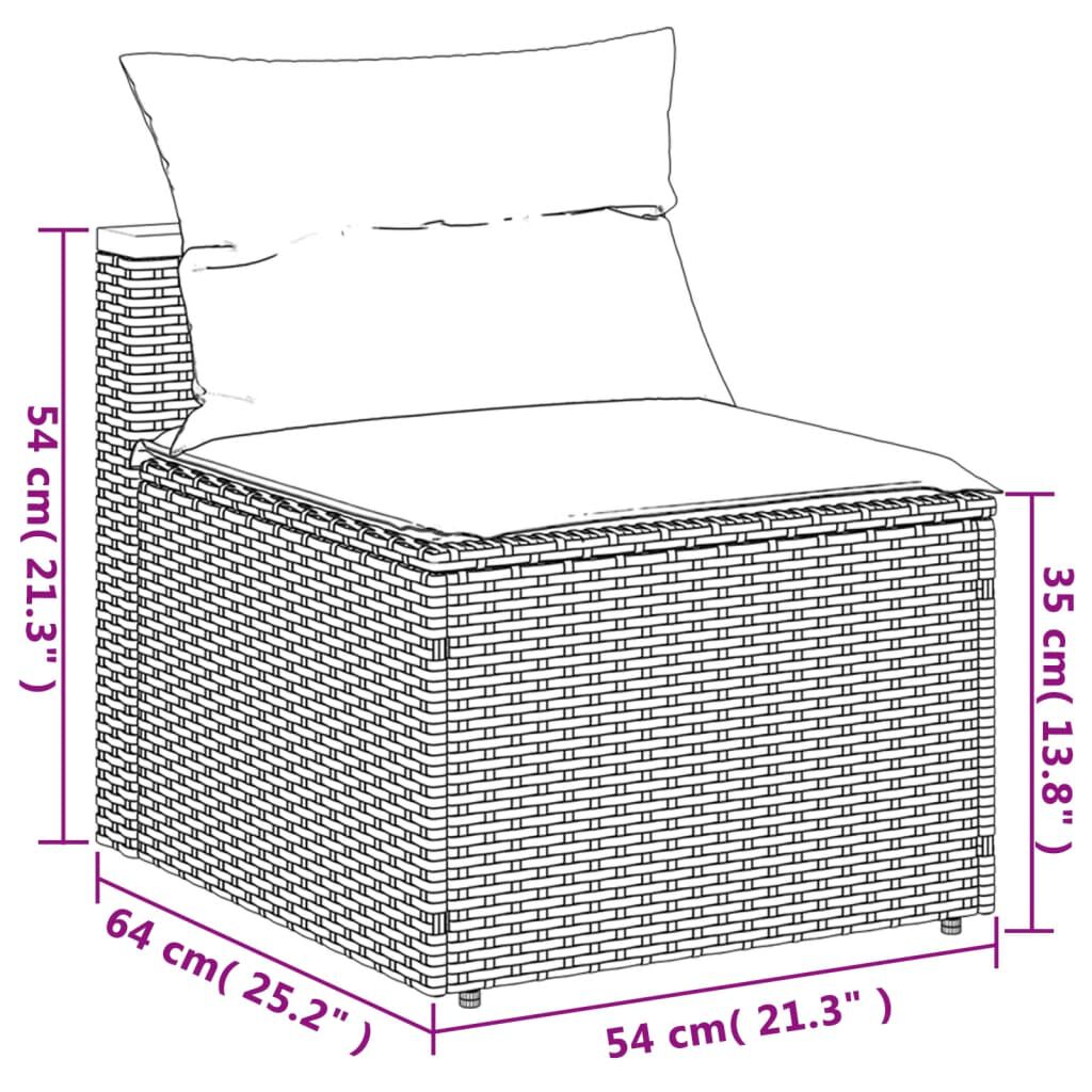 vidaXL Garden Sofas Armless with Cushions 2 pcs Beige Poly Rattan