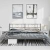vidaXL Metal Bed Frame without Mattress with Headboard Black 183x213cm