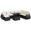 vidaXL 9 Piece Garden Sofa Set with Cushions Black Poly Rattan