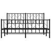vidaXL Metal Bed Frame without Mattress with Footboard Black 150x200cm