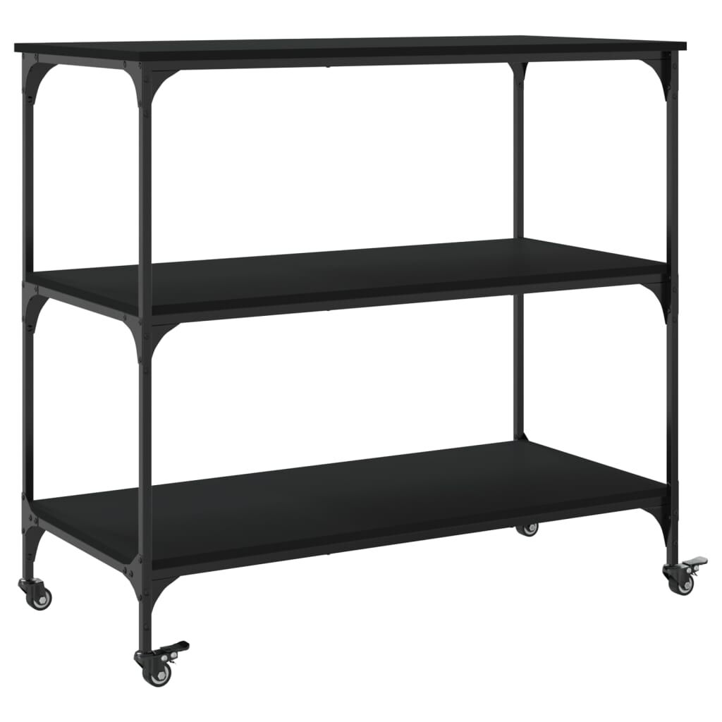 vidaXL Kitchen Trolley Black 102x50x95 cm Engineered Wood