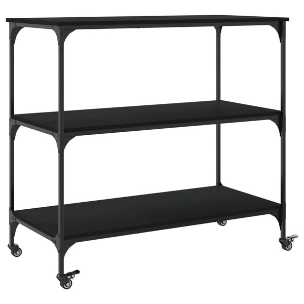 vidaXL Kitchen Trolley Black 102x50x95 cm Engineered Wood