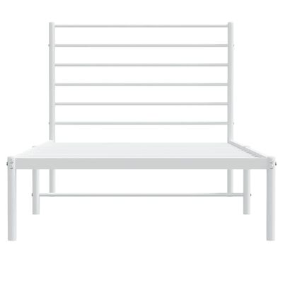 vidaXL Metal Bed Frame without Mattress with Headboard White 100x190cm