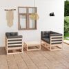 vidaXL 5 Piece Garden Lounge Set with Cushions Solid Pinewood
