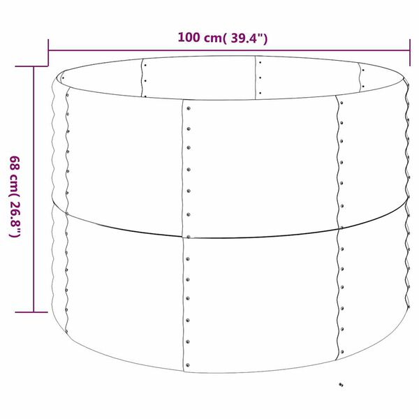vidaXL Garden Raised Bed Powder-coated Steel 100x100x68 cm Grey