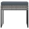 vidaXL 11 Piece Garden Dining Set with Cushions Poly Rattan Grey